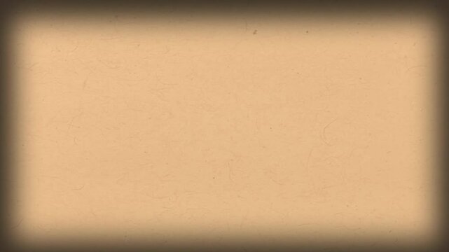 Stop-motion texture of aged brown paper with natural fibers and vignette edges, ideal for vintage animation or design overlays.