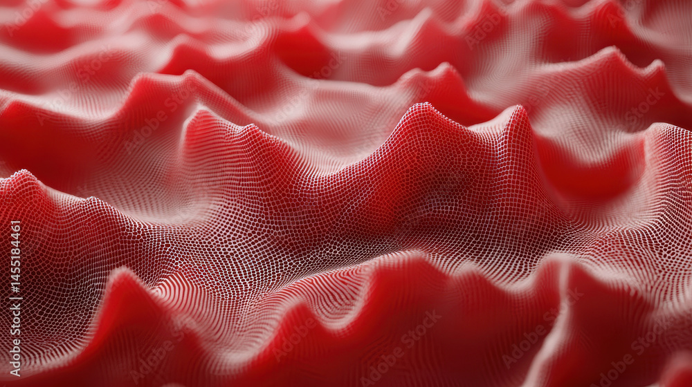 Poster a realistic 4k 3d abstract background showcases undulating red structures creating an impressive vis