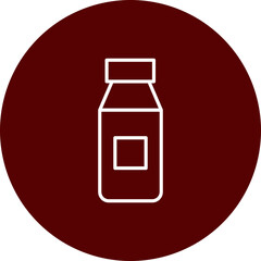 Syrup Vector Line Brown Circle Icon Design