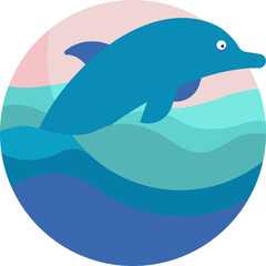 dolphin illustration on a white background     