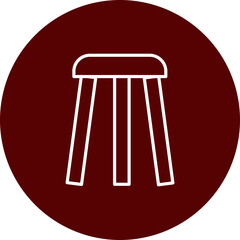 Bar Stool Vector Line Brown Circle Icon Design