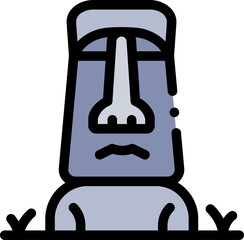 Easter Island illustration on a white background    