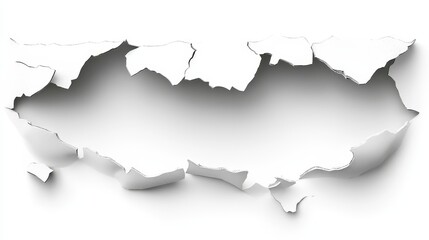 Fototapeta premium Torn white paper with jagged edges in abstract design