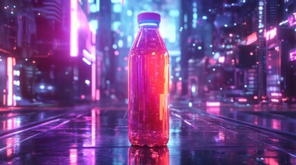 Fototapeta premium Neon city lightscape