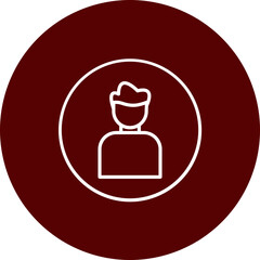 User Vector Line Brown Circle Icon Design