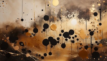 grunge art abstract ink painting texture painting grain dot blot monotype dirty scratch stain background brown gold bronze beige color