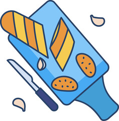 garlic bread (2) illustration on a white background    