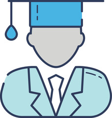 graduate avatar illustration on a white background    