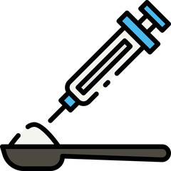 heroin illustration on a white background     