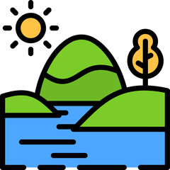 lake illustration on a white background     