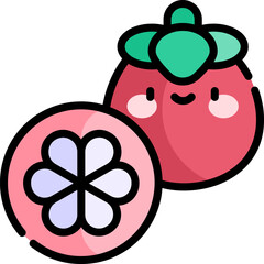mangosteen illustration on a white background     