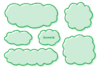 Fototapeta premium 手描きのクレヨン素材 ラフな形のフレームセット