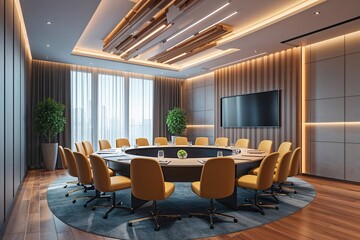Contemporary Seminar Room Interior Design in 3D Rendering
