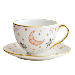 Vintage tea cup on a white background.