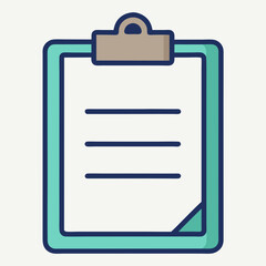 Clipboard with Document Lines Icon