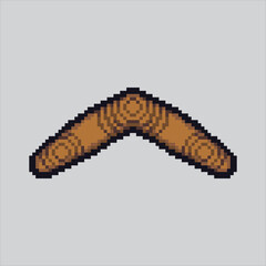 Pixel art illustration Primitive Boomerang. Pixelated Caveman Boomerang. Primitive Caveman Boomerang Weapon Icon pixelated for the pixel art game and icon for website and video game. old school retro.