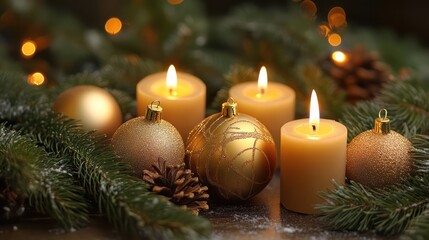 Candles holiday season decoration