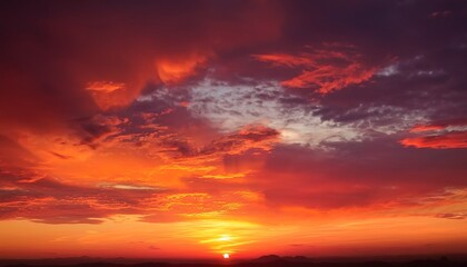 sunset red sky abstract background