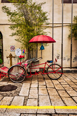 Penang, Malaysia - February 28, 2025: Pedicabs on the streets of Penang, Malaysia  © Torval Mork