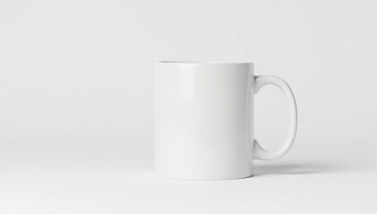 Obraz premium Single white ceramic mug isolated on white background , hot, photography