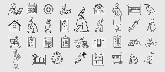 Transportation, vehicle icon set. Vector glyph pictograms of travel, logistics, public transit concepts, car, train, bus, bicycle, boat, and airplane black silhouette illustration.