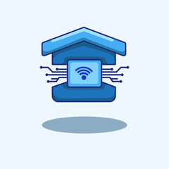 Vector illustration of a smart home with connected devices representing modern home automation and IoT technology Scalable vector format perfect for apps websites presentations and infographics