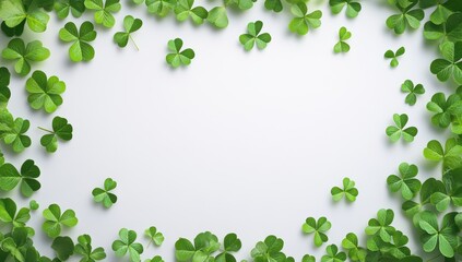 Leprechaun Clovers Pattern: Green Background for St. Patrick's Day Decoration