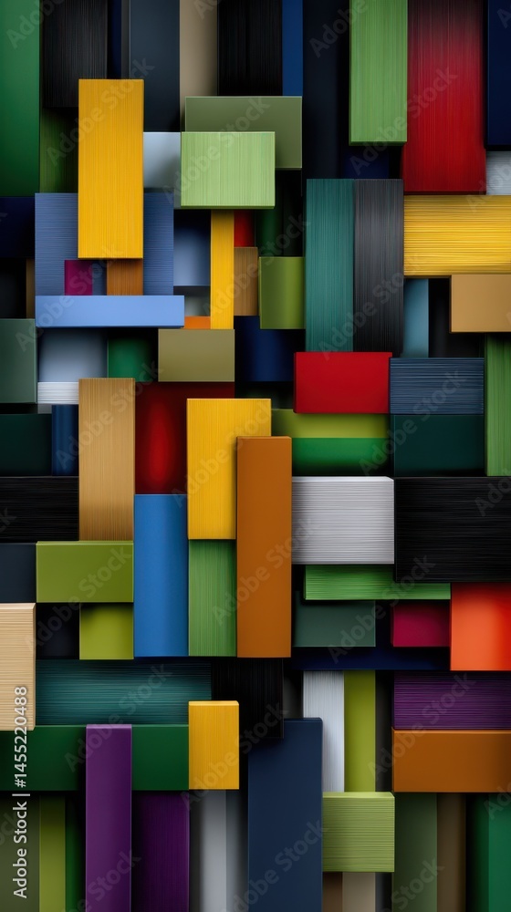 Poster abstract 3d blocks with a variety of colorful textures for creative backgrounds and vibrant designs 