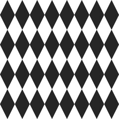 Checkered harlequin diamond seamless background pattern vector in black and white