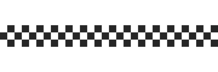 Black and white checkered line pattern as a seamless repeating banner in vector