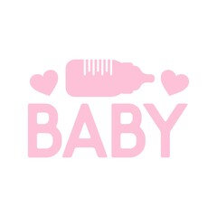 Baby typography design on plain white transparent isolated background for card, shirt, hoodie, sweatshirt, apparel, tag, mug, icon, poster or badge