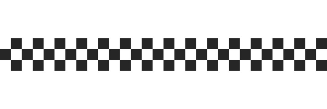 Black and white checkered line pattern as a seamless repeating banner in vector