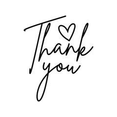 Fototapeta premium Thank you typography design on plain white transparent isolated background for card, shirt, hoodie, sweatshirt, apparel, tag, mug, icon, poster or badge