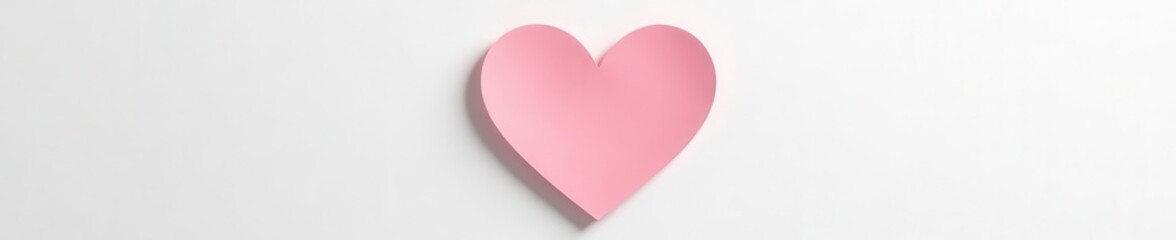 Heart-shaped cutout in pristine white backdrop, dramatic lighting, clean, picture, photography