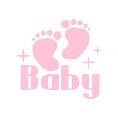 Baby typography design on plain white transparent isolated background for card, shirt, hoodie, sweatshirt, apparel, tag, mug, icon, poster or badge