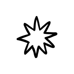 Star clip art design on plain white transparent isolated background for card, shirt, hoodie, sweatshirt, apparel, card, tag, mug, icon, poster or badge