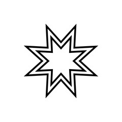 Star clip art design on plain white transparent isolated background for card, shirt, hoodie, sweatshirt, apparel, card, tag, mug, icon, poster or badge