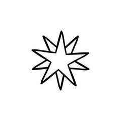 Star clip art design on plain white transparent isolated background for card, shirt, hoodie, sweatshirt, apparel, card, tag, mug, icon, poster or badge