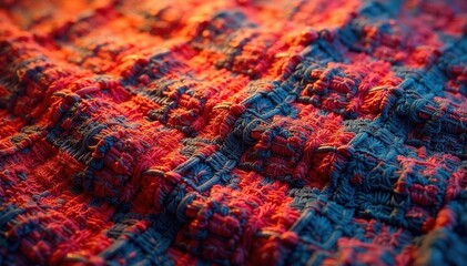 Intricate woven textile with repeating design , handmade, material, colorful