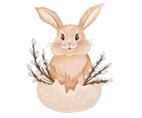 easter bunny with easter eggs