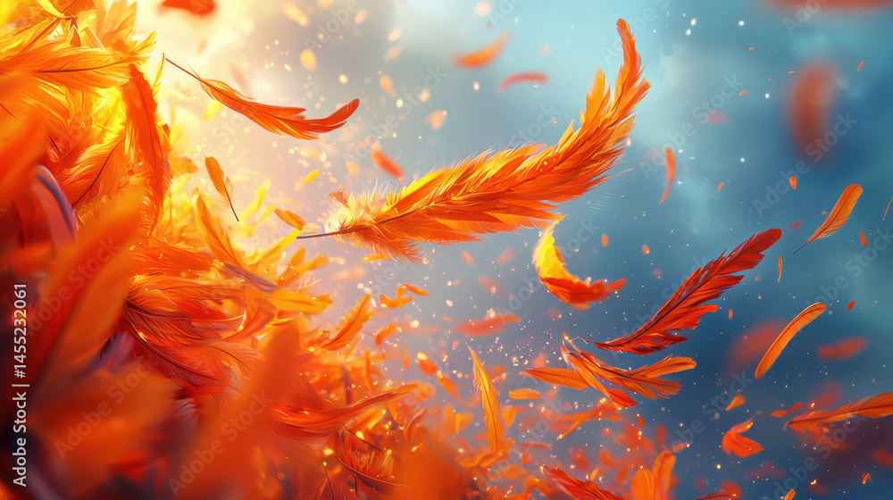 Poster realistic 4k side angle background featu soft orange petals rendered in 3d with delicate details and