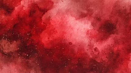 Fototapeten Intense deep red watercolor background © Jane Kelly