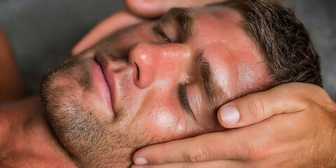 Obraz premium facial cupping treatment for circulation