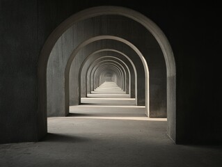 Obraz premium A series of arched passages extending into the distance.