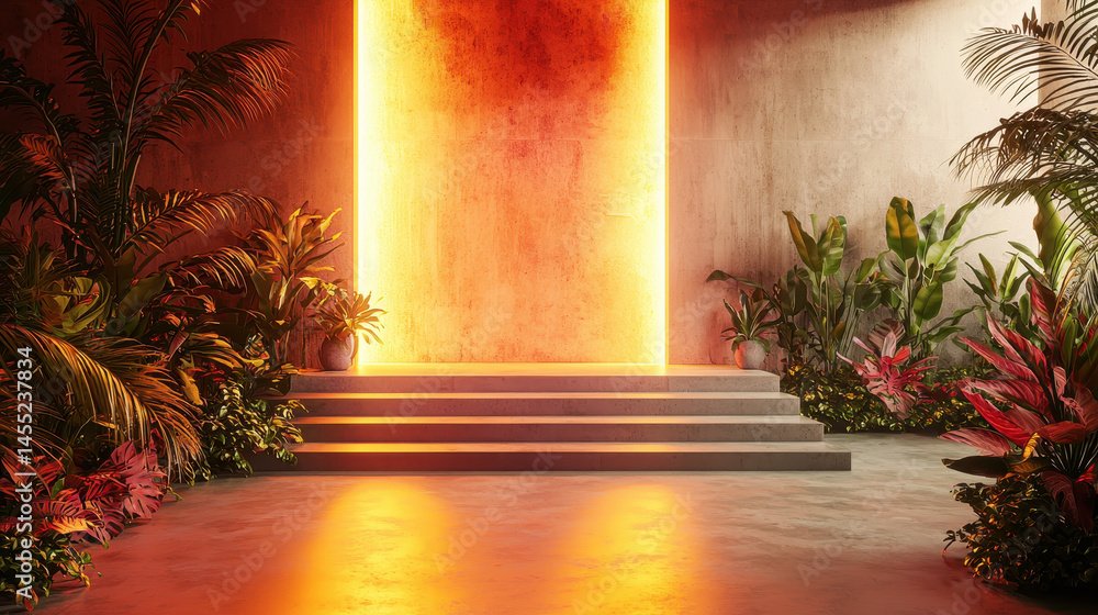 Poster a dynamic 3d background showcases realistic 4k textures with a side angle view, featu a glowing port