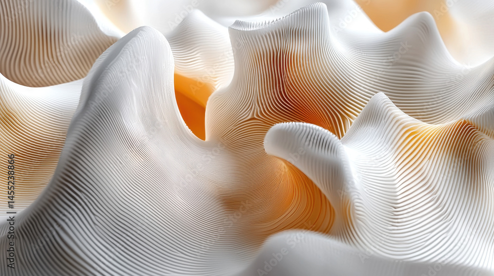 Poster a creative and realistic 3d background showcases abstract wavy forms with a subtle blend of white an
