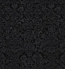 Intricate black damask, seamless floral vines ,  victorian,  sophisticated