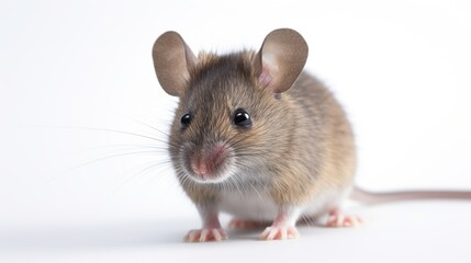 Mouse portrait on white