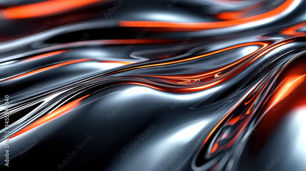 Poster side angle view of a colorful 3d background with realistic 4k imagery, showcasing vibrant orange and