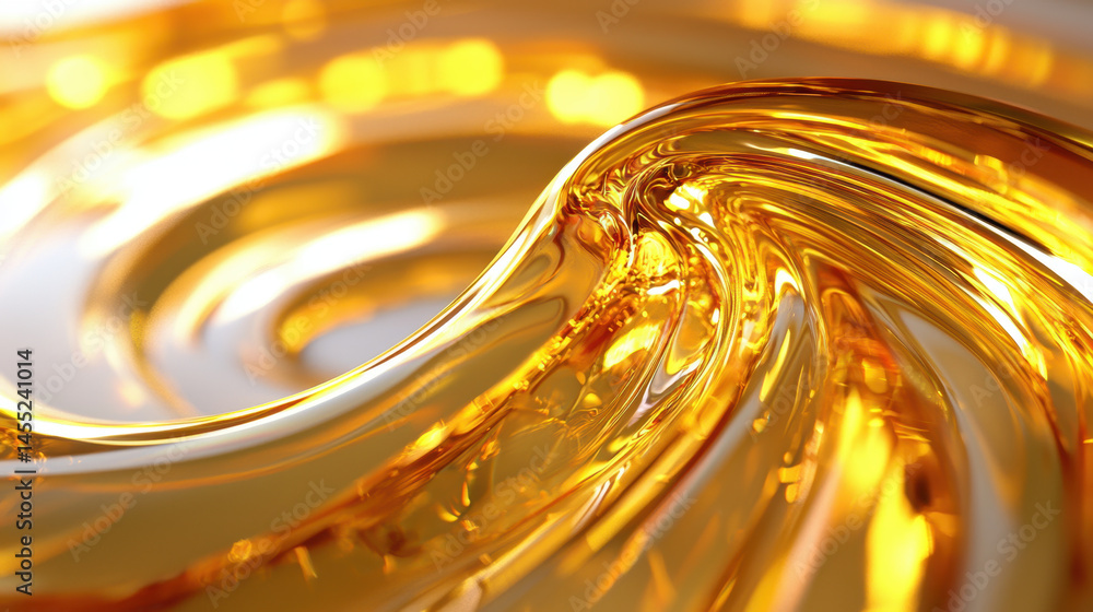 Poster a mesmerizing 4k rende presents a side angle view of realistic circular energy flowing with golden l